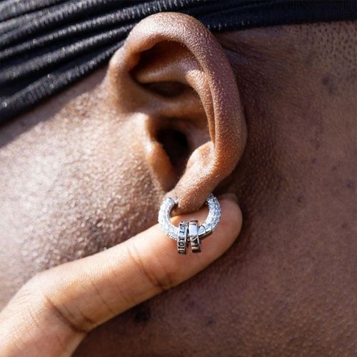 Starring Diamond Earrings Personality Fashion Simple Tide Men And Women Ear Hoop