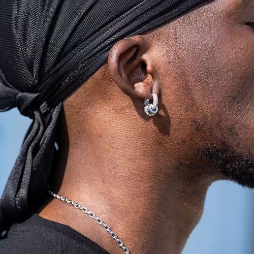 Starring Diamond Earrings Personality Fashion Simple Tide Men And Women Ear Hoop