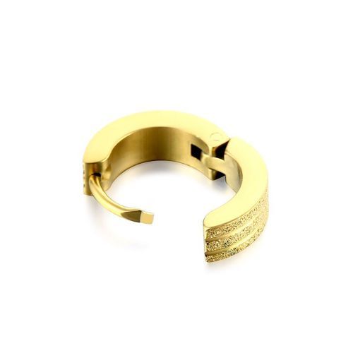 Titanium Steel Anti-allergic Double-line Pressed Earring Frosted Ear Buckle Gold