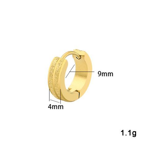 Titanium Steel Anti-allergic Double-line Pressed Earring Frosted Ear Buckle Gold