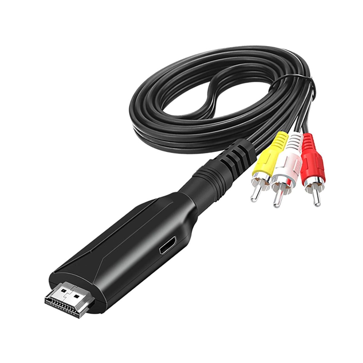Video Adapter Cable HDMI-compatible to AV Video Composite Converter Cord Black