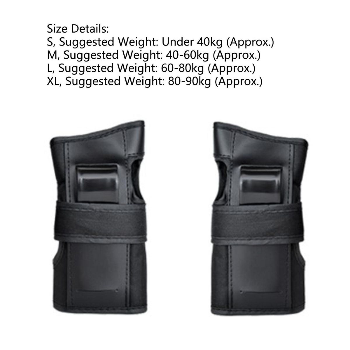 1 Pair Skating Handguard Impact Sport Wrist Support Black