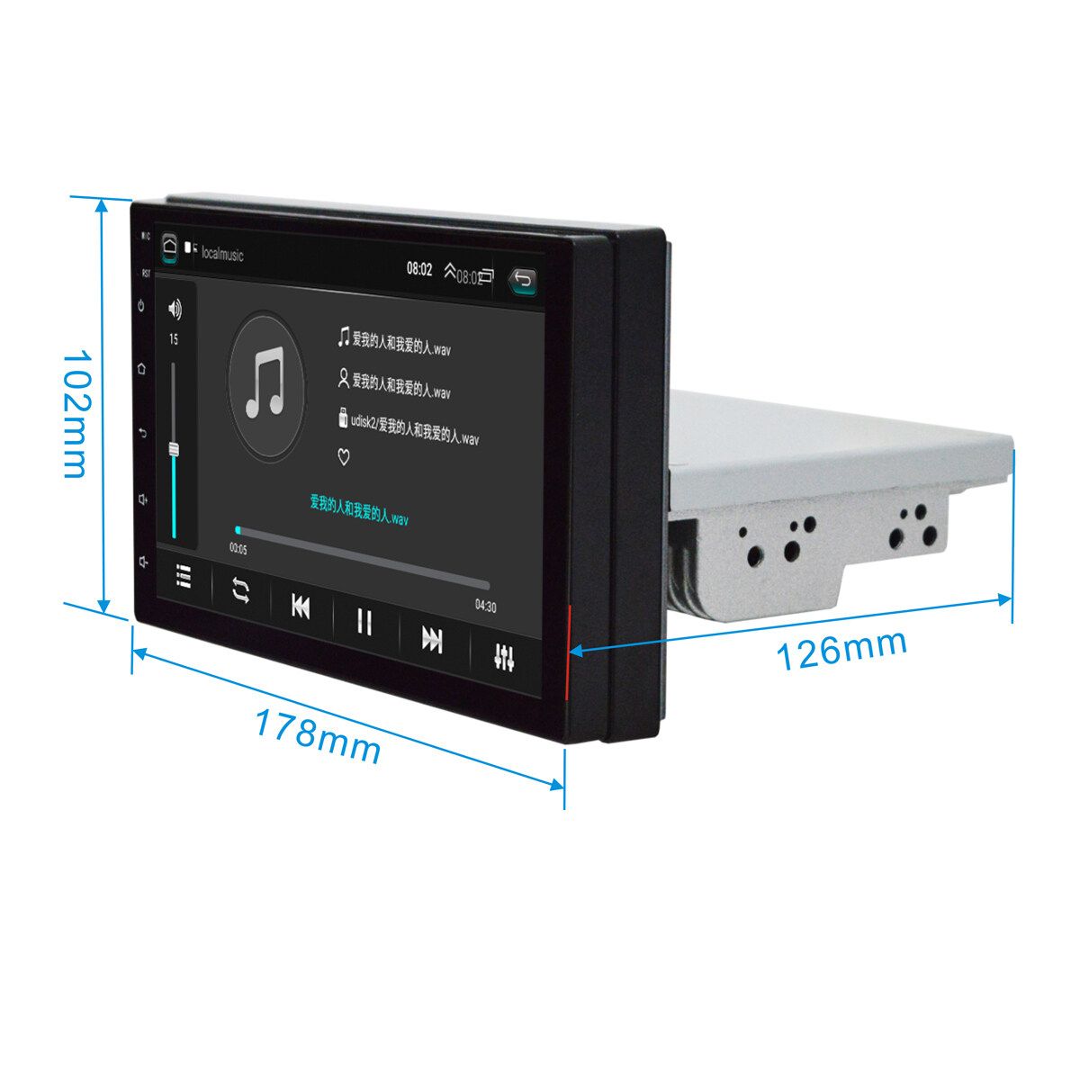 7 Inch 1 Din For Android 8.1 Car MP5 Player Radio Stereo 4 Core GPS Touch Screen Wifi Adjustable Rotation