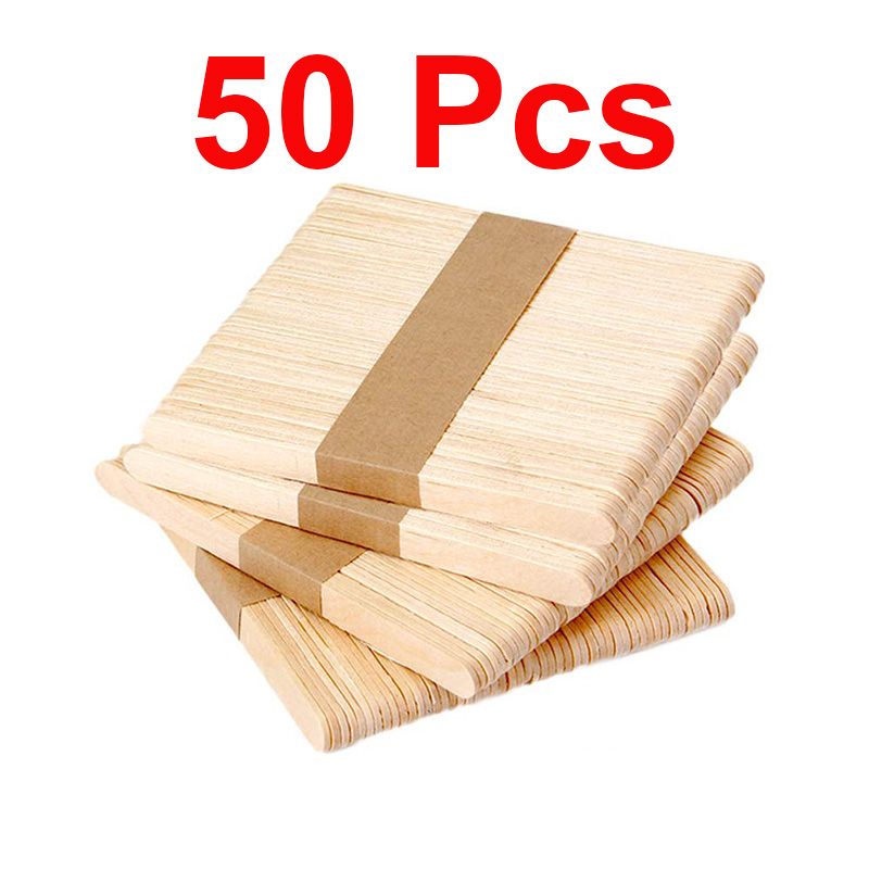 50/100Pcs/Set Natural Wooden Popsicle Sticks 11.4CM Length Wood Craft Pop Popsicle Sticks Ice Cream Sticks Lolly Sticks-50pcs