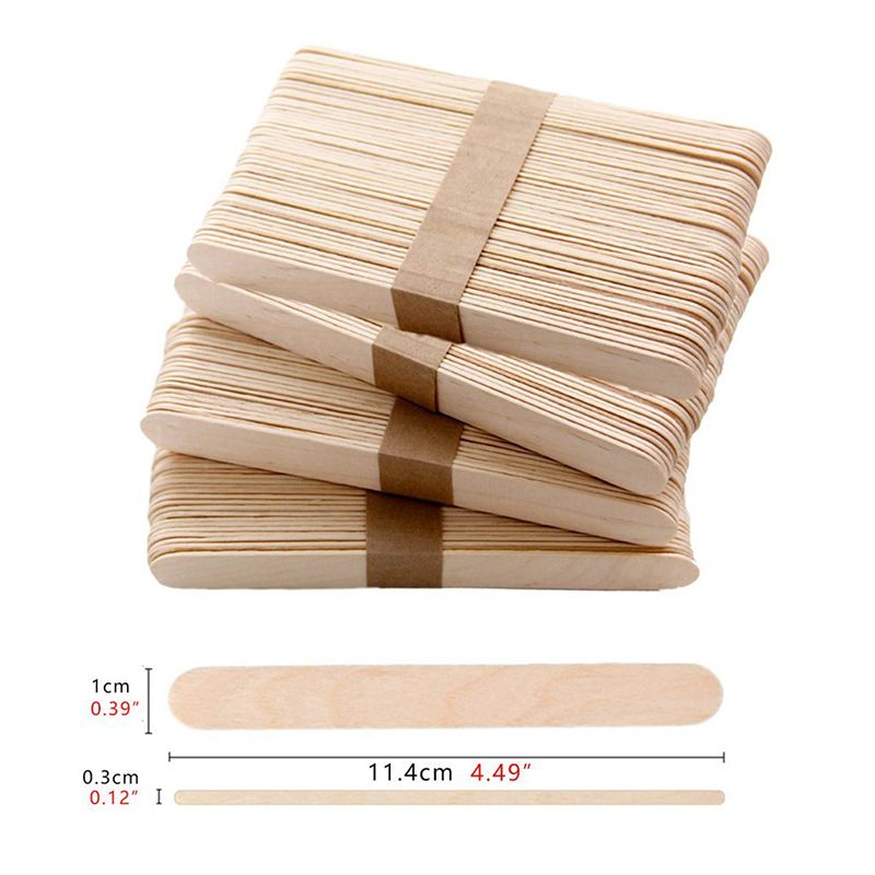 50/100Pcs/Set Natural Wooden Popsicle Sticks 11.4CM Length Wood Craft Pop Popsicle Sticks Ice Cream Sticks Lolly Sticks-50pcs
