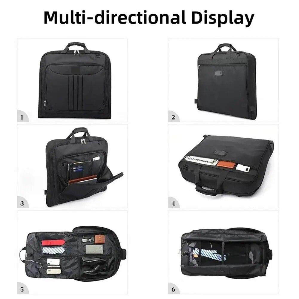 Multifunctional Men Business Travel Bag Foldable Waterproof Oxford Luggage Laptop Handbag Dust-proof Portable Suit Storage Bag
