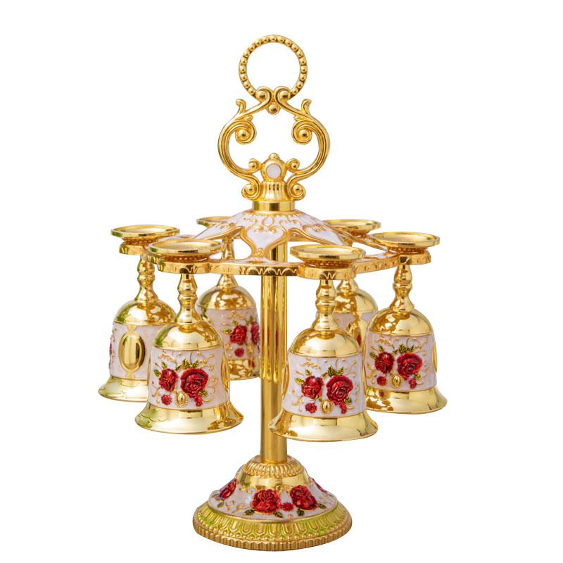 European Style Zinc Alloy Wine Cup Goblet Holder Set