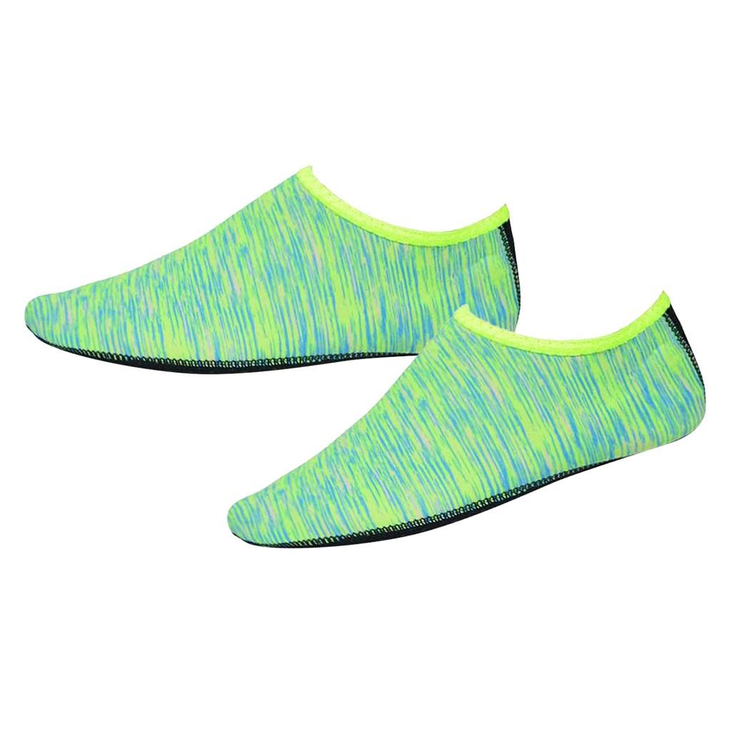 Lightweight Water Shoes Rubber Sole Women Men Kids  Socks Green XS