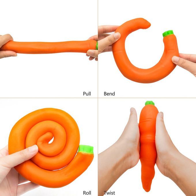 Arrot Squishy Toys Stress-Relief Toys Stret Hy  -Sand Fil  Rubber Toys-carrot-15*4cm