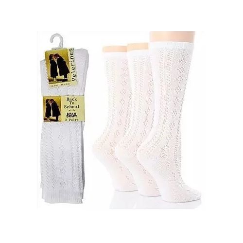 Kids Superior Back To School Long White Socks 3 IN 1 PACK