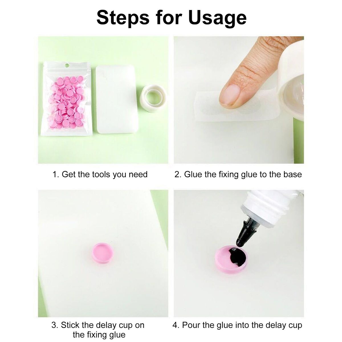 100PCS/Pack Grafting Eyelash Delay Cup Eye Lashes Glue Holder Tattoo Ink Cup Blossom Eyelash Extension Adhesive Stand Cup Ring