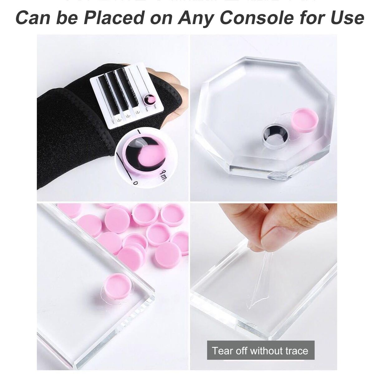 100PCS/Pack Grafting Eyelash Delay Cup Eye Lashes Glue Holder Tattoo Ink Cup Blossom Eyelash Extension Adhesive Stand Cup Ring