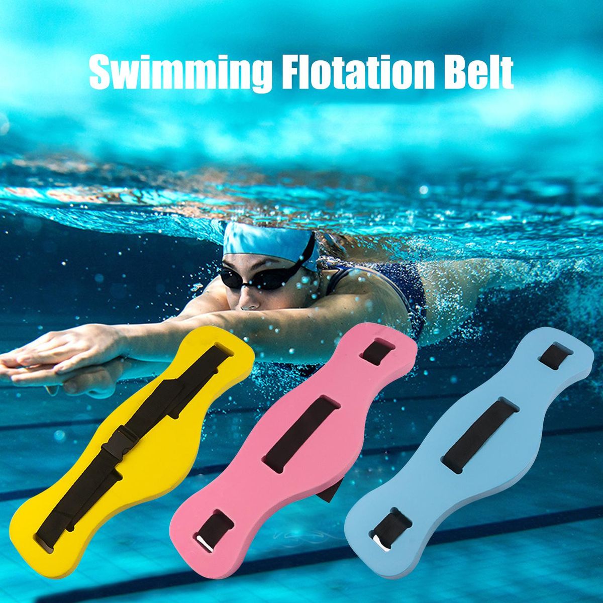 Swim Flotation Belt Swimming Pool Water Jogging Fitness Workout Exercise Belt Adjustable Float Belt for Adult or Child