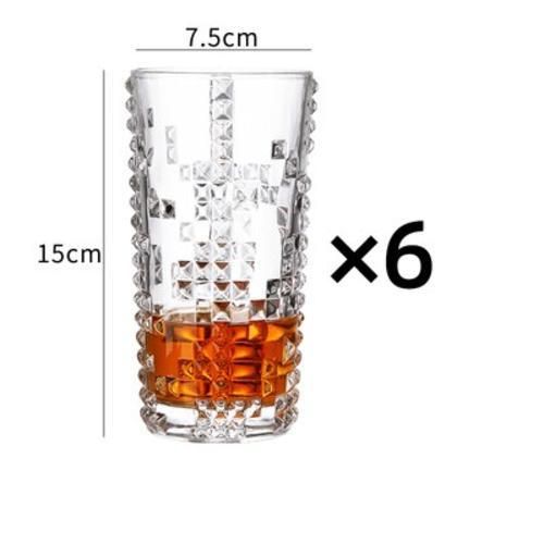 6pcs 360ml Creative Glasses Cup Wine Glass Whiskey Brandy Snifters Glass Wine Cup Personality Juice Beer Cup Household Drinkware Milk Cup