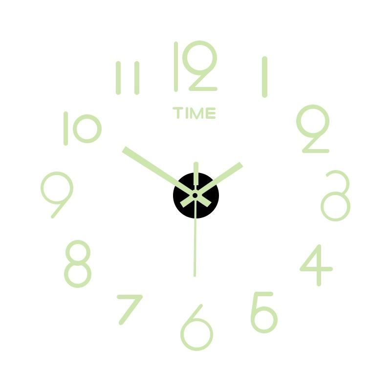 3D Luminous Wall Clock Frameless Acrylic DIY Clock Stickers