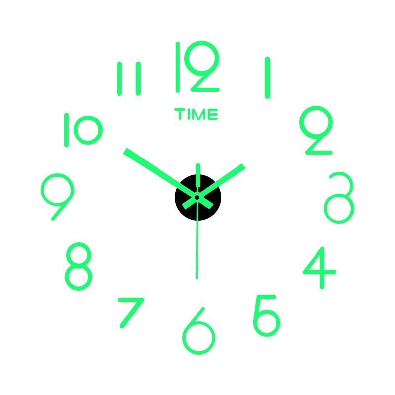 3D Luminous Wall Clock Frameless Acrylic DIY Clock Stickers