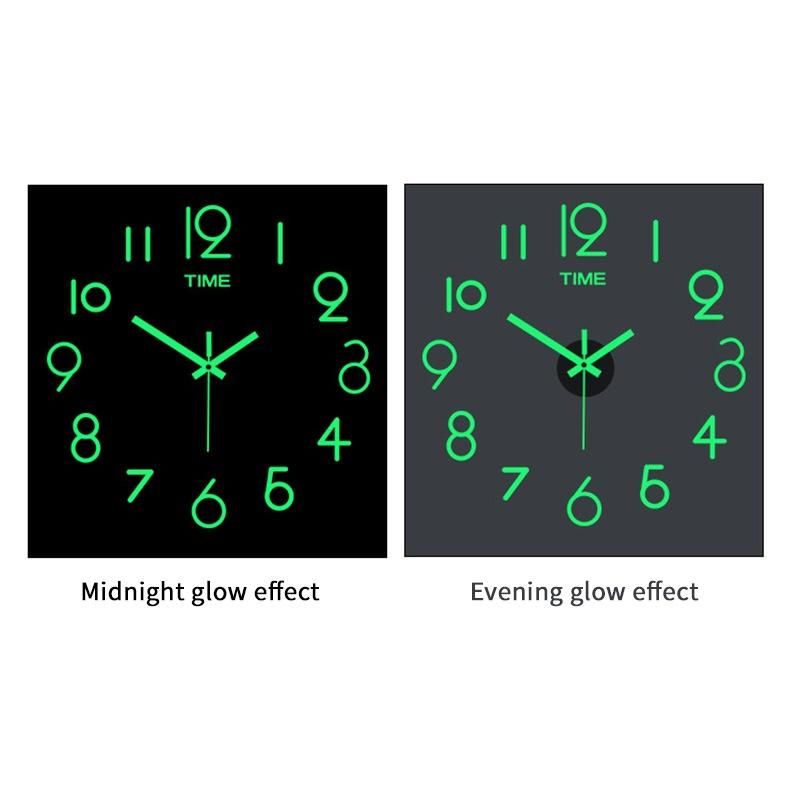 3D Luminous Wall Clock Frameless Acrylic DIY Clock Stickers
