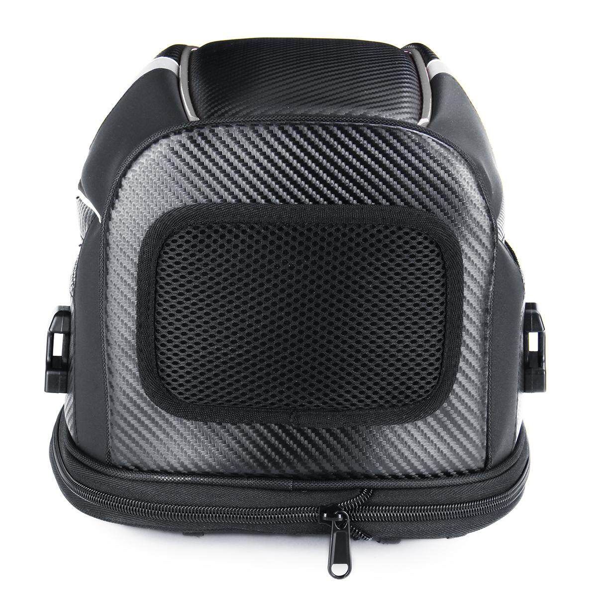 Waterproof Removable Motorcycle Tail Bag Rear Seat Top Case Luggage Shoulder Box- White White Border