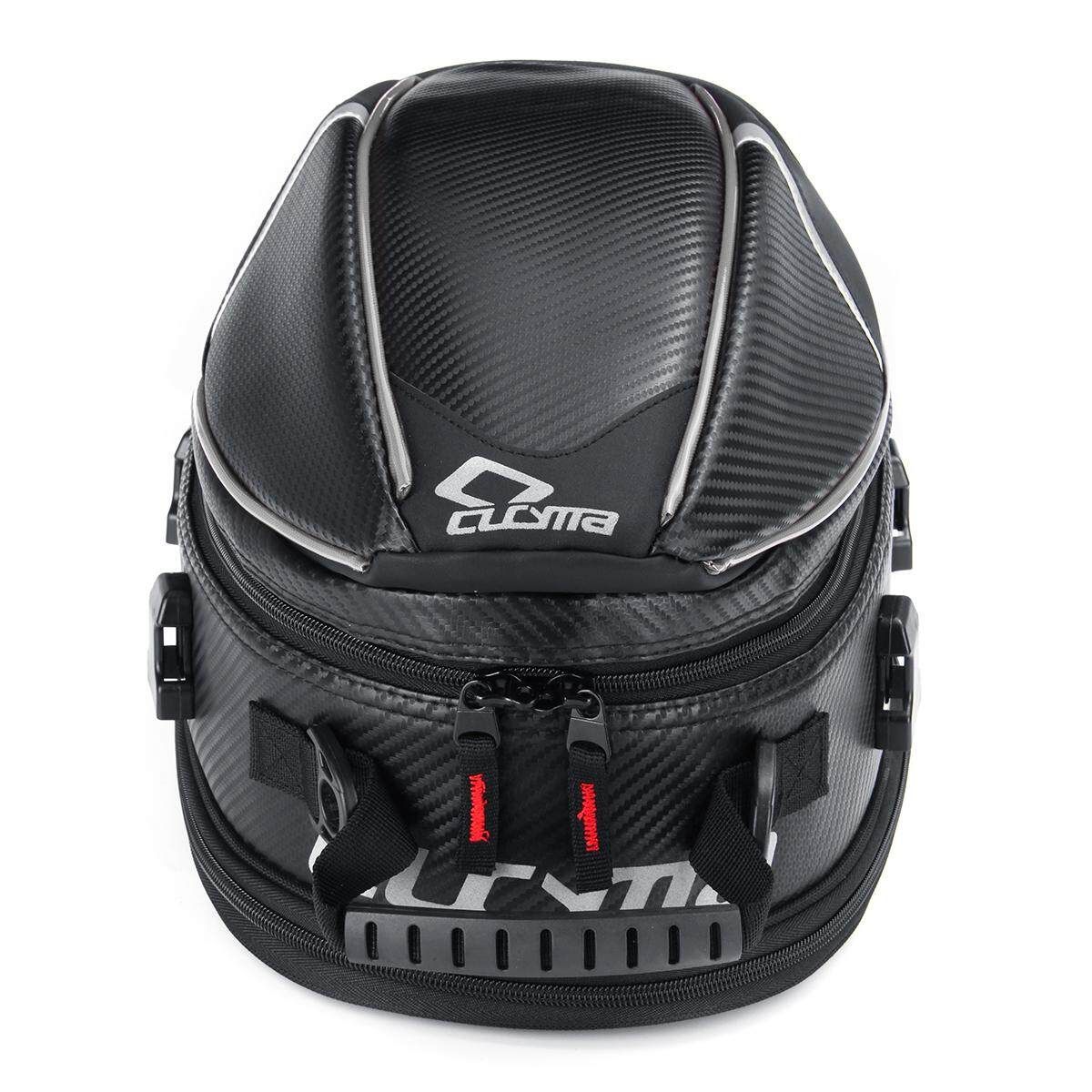 Waterproof Removable Motorcycle Tail Bag Rear Seat Top Case Luggage Shoulder Box- White White Border