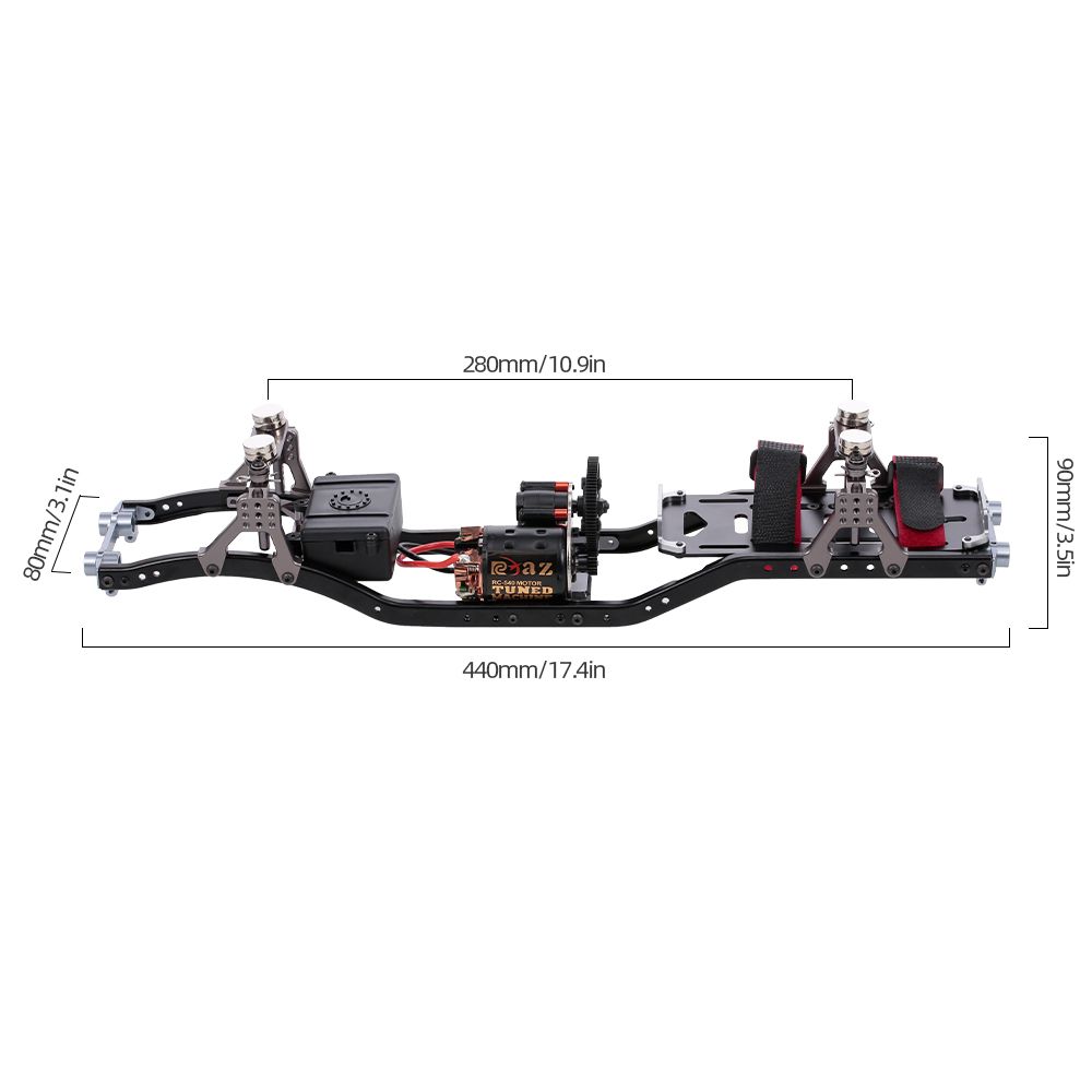 RC Car Frame Carbon Fiber Metal Car Chassis Beam With 540