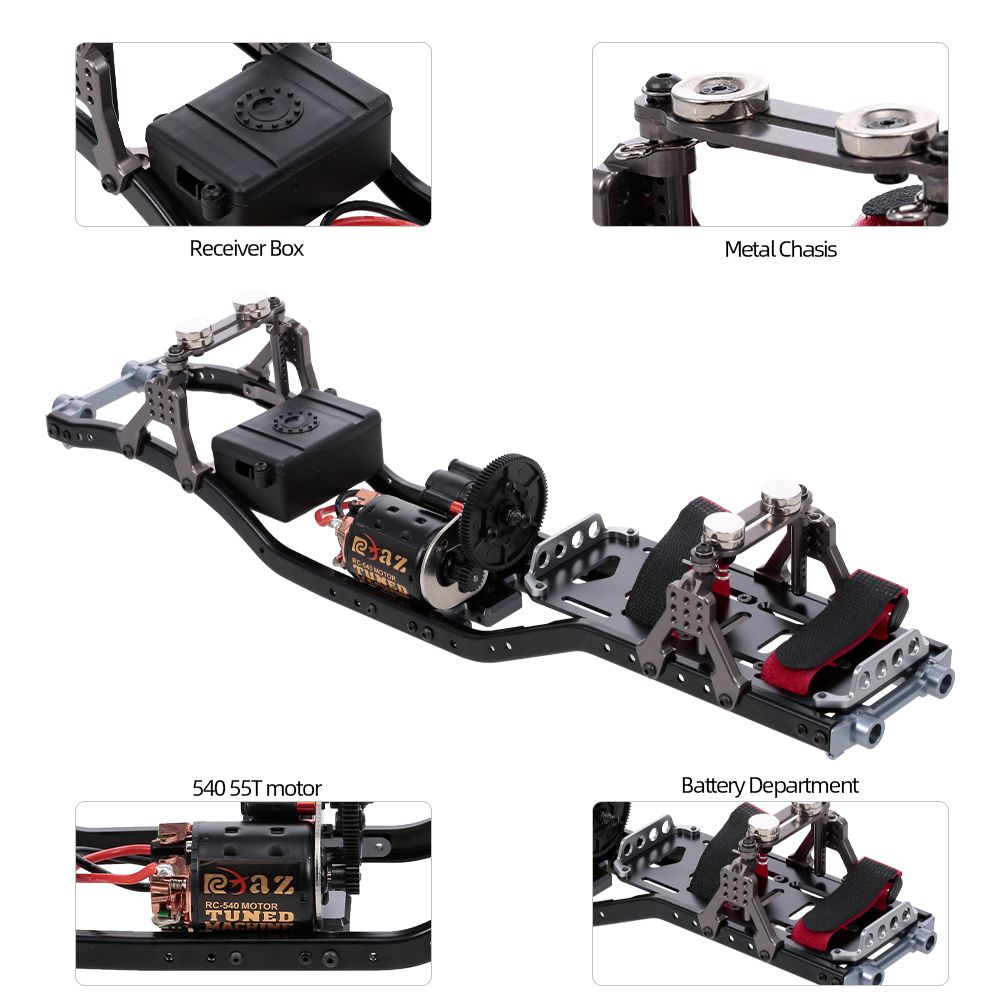 RC Car Frame Carbon Fiber Metal Car Chassis Beam With 540