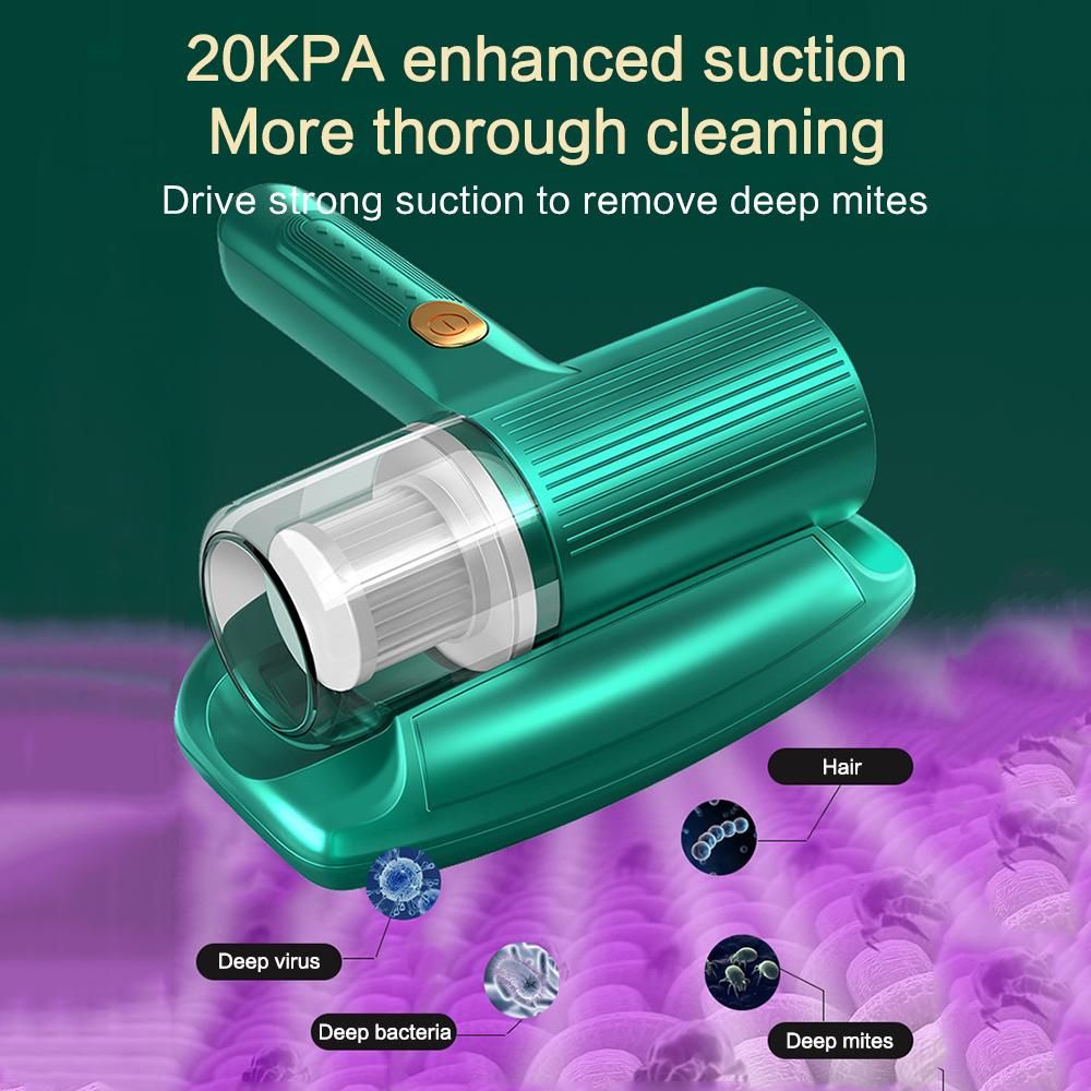 Mite Removal Vacuum Cleaner Handheld Portable Wireless 20KPA Enhanced Suction 300W 2000mAh Mite Removal Machine Double Beat Household Bed Mite Removal Instrument