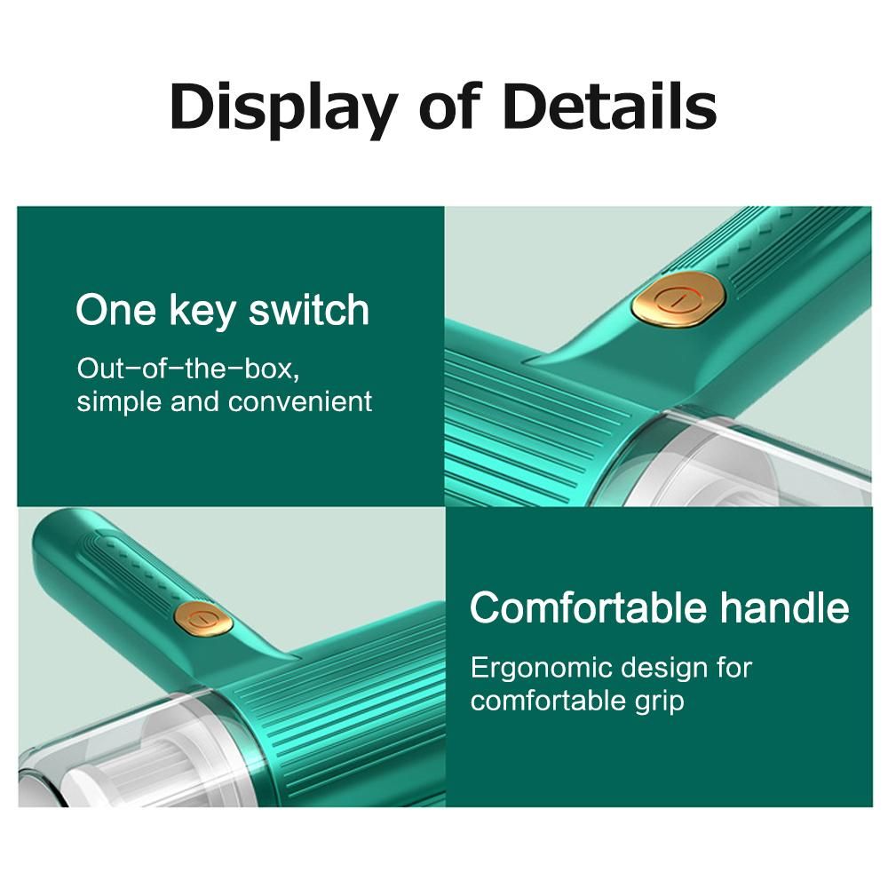 Mite Removal Vacuum Cleaner Handheld Portable Wireless 20KPA Enhanced Suction 300W 2000mAh Mite Removal Machine Double Beat Household Bed Mite Removal Instrument