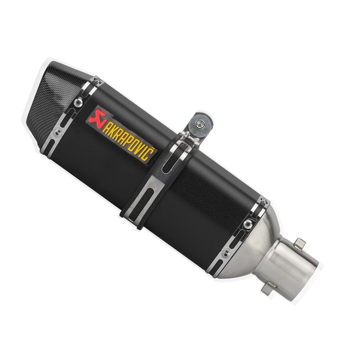 1.5-2inch Inlet Motorcycle Exhaust Muffler Pipes Slip on Silencer Carbon Fiber Style Tail Tube High Temperature Resistant for   Motorcycle ATV Dirt Bike
