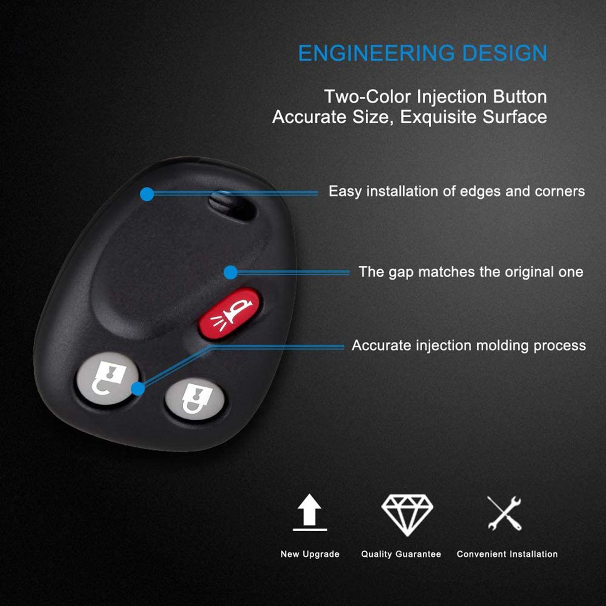 2Pcs Key Fob Remote Control Car Key Replacement For