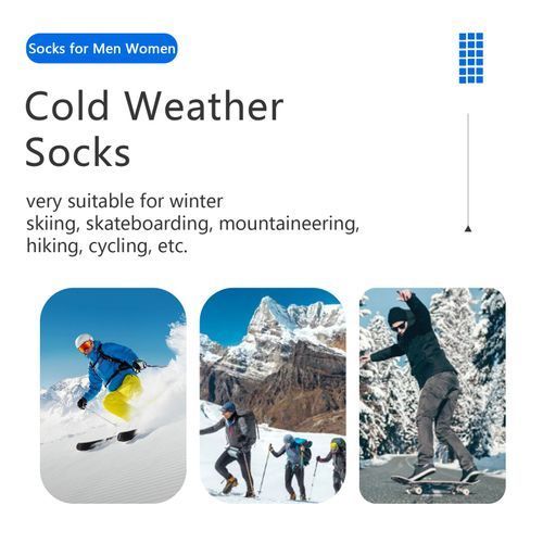 1 Pair Winter Ski Socks For Men Women Cold Weather Socks