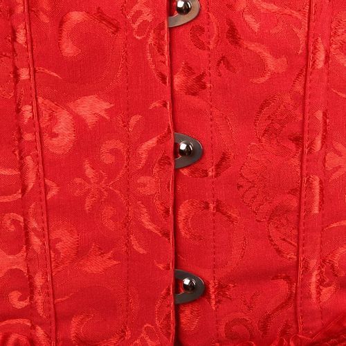 Red Corset Top Waist Cinchers Shaper Lace Women Steampunk Sexy Plus Size