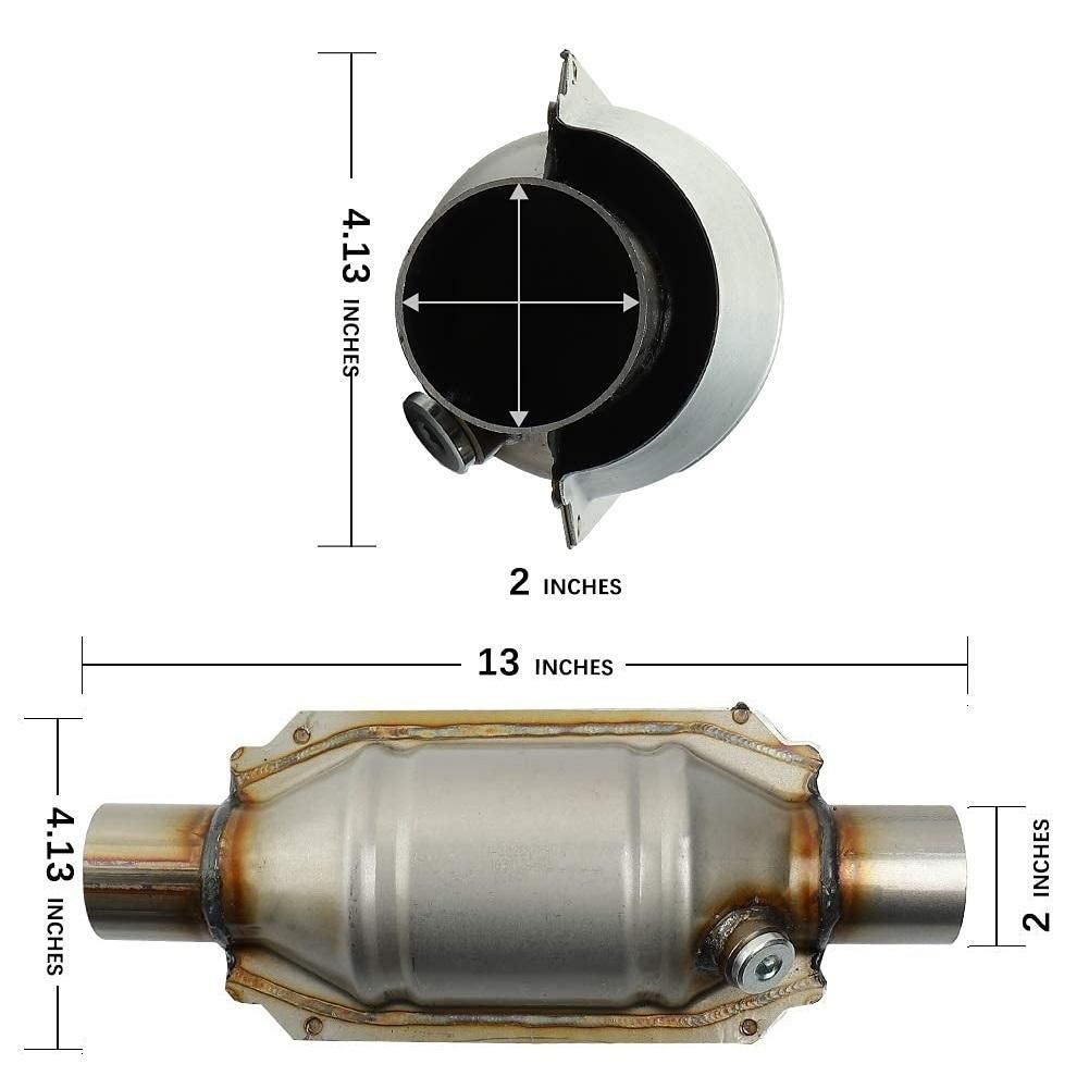 InletOutlet Universal Catalytic Converter with O2 Port & Heat 53004 Car Stainless Steel Catalytic Converter