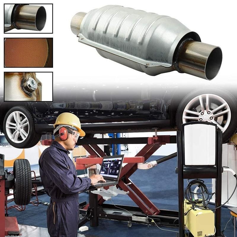 InletOutlet Universal Catalytic Converter with O2 Port & Heat 53004 Car Stainless Steel Catalytic Converter