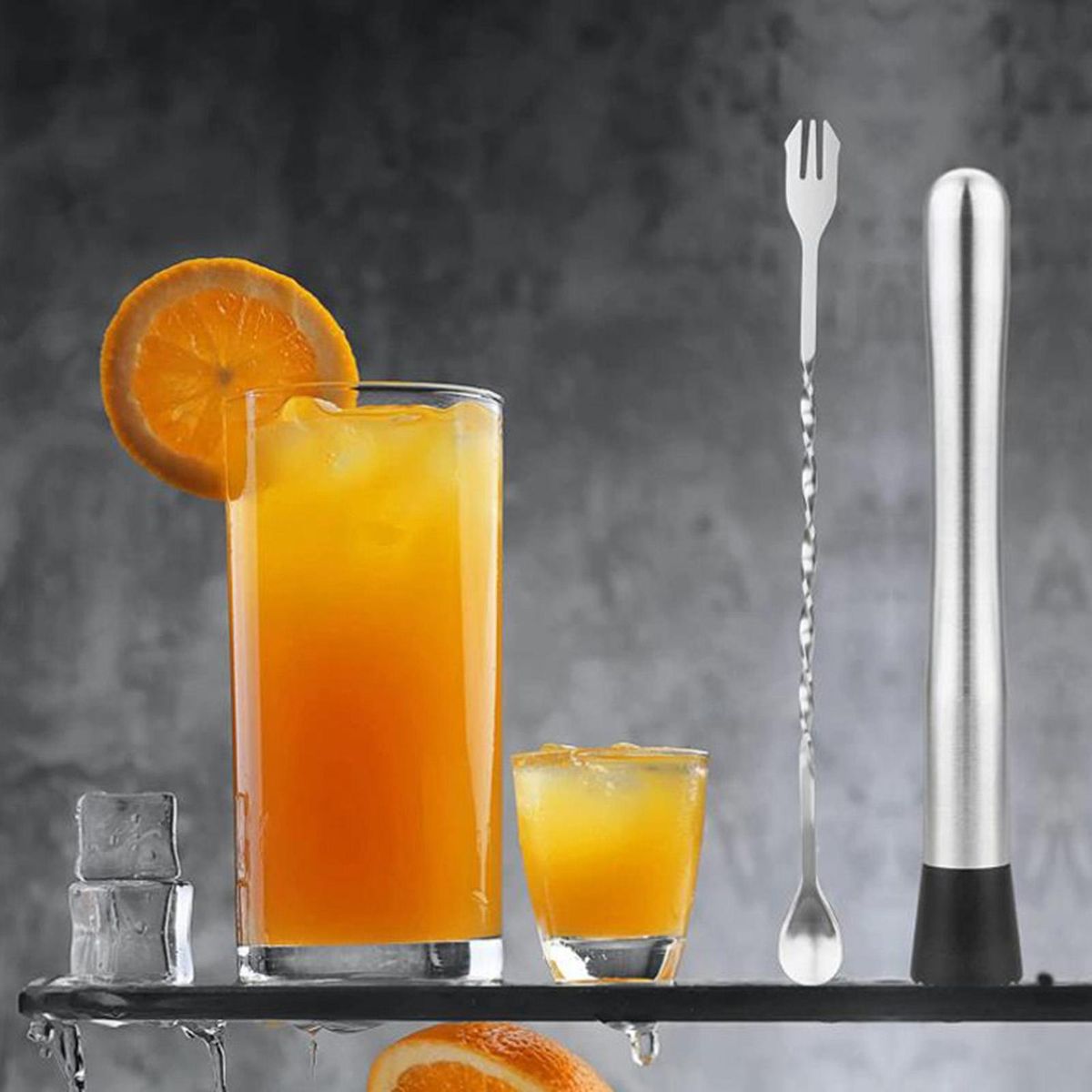 1 Set Drink Stirring Stick Streamlined Lines Ice Stirring Rod