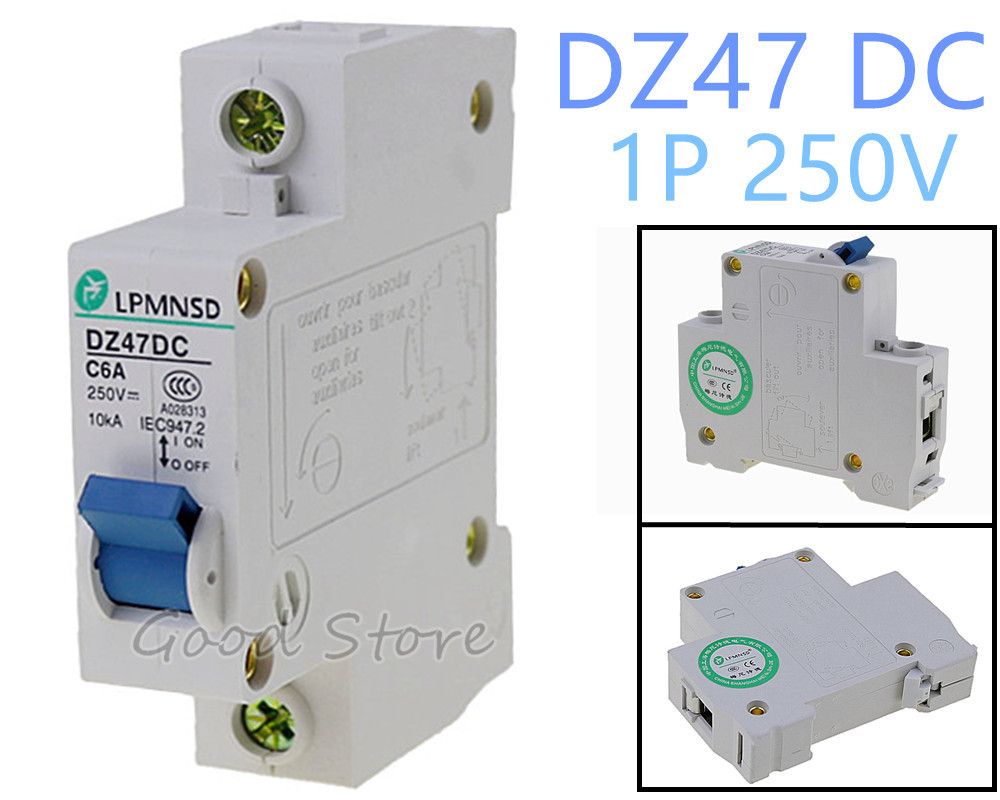 DZ47 DC 1P 6A 10A 16A 20A 25A 32A 50A 63A 250V Photovoltaic