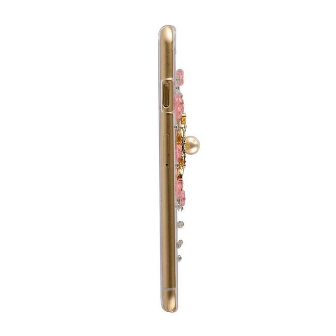 Flower Pearl Rhinestone Cell Phone Hard Case Cover Protection For Iphone 6 Pink