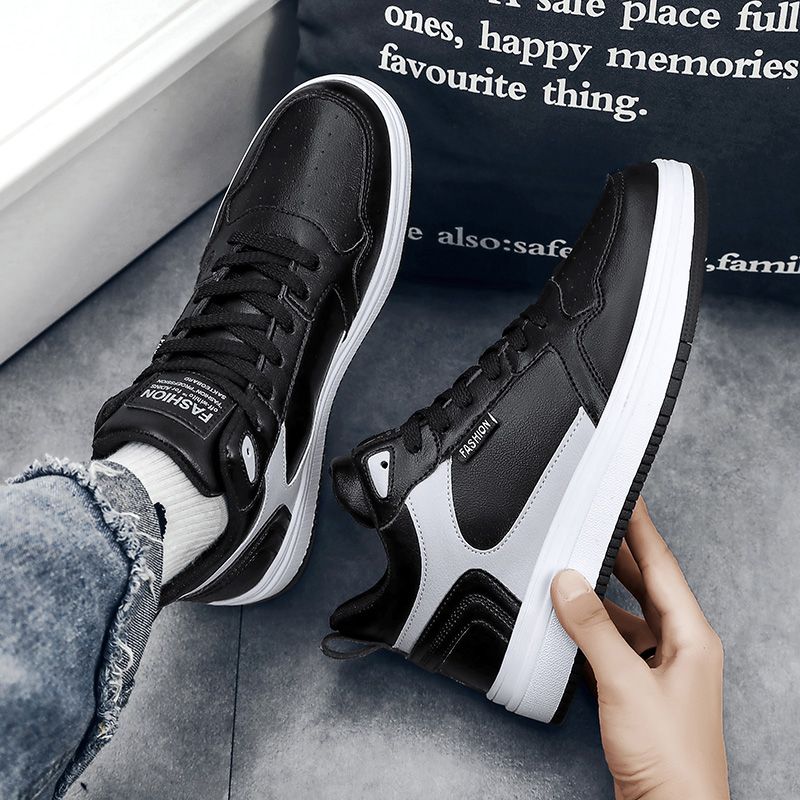 All-match High-top Sneakers Men Shoes EUR Size 38-47 Trendy Boys Sports Tennis Shoes Outdoor Skateboarding Sneakers Comfort New Fashion Skate Shoes Leisure Platform Vulcanized Shoes Black