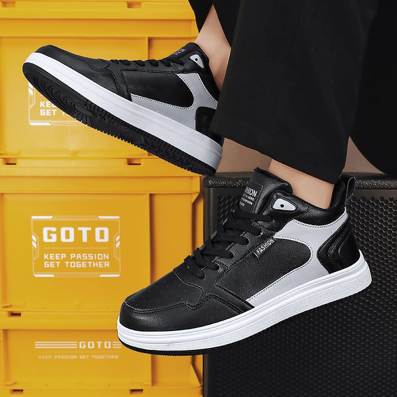 All-match High-top Sneakers Men Shoes EUR Size 38-47 Trendy Boys Sports Tennis Shoes Outdoor Skateboarding Sneakers Comfort New Fashion Skate Shoes Leisure Platform Vulcanized Shoes Black