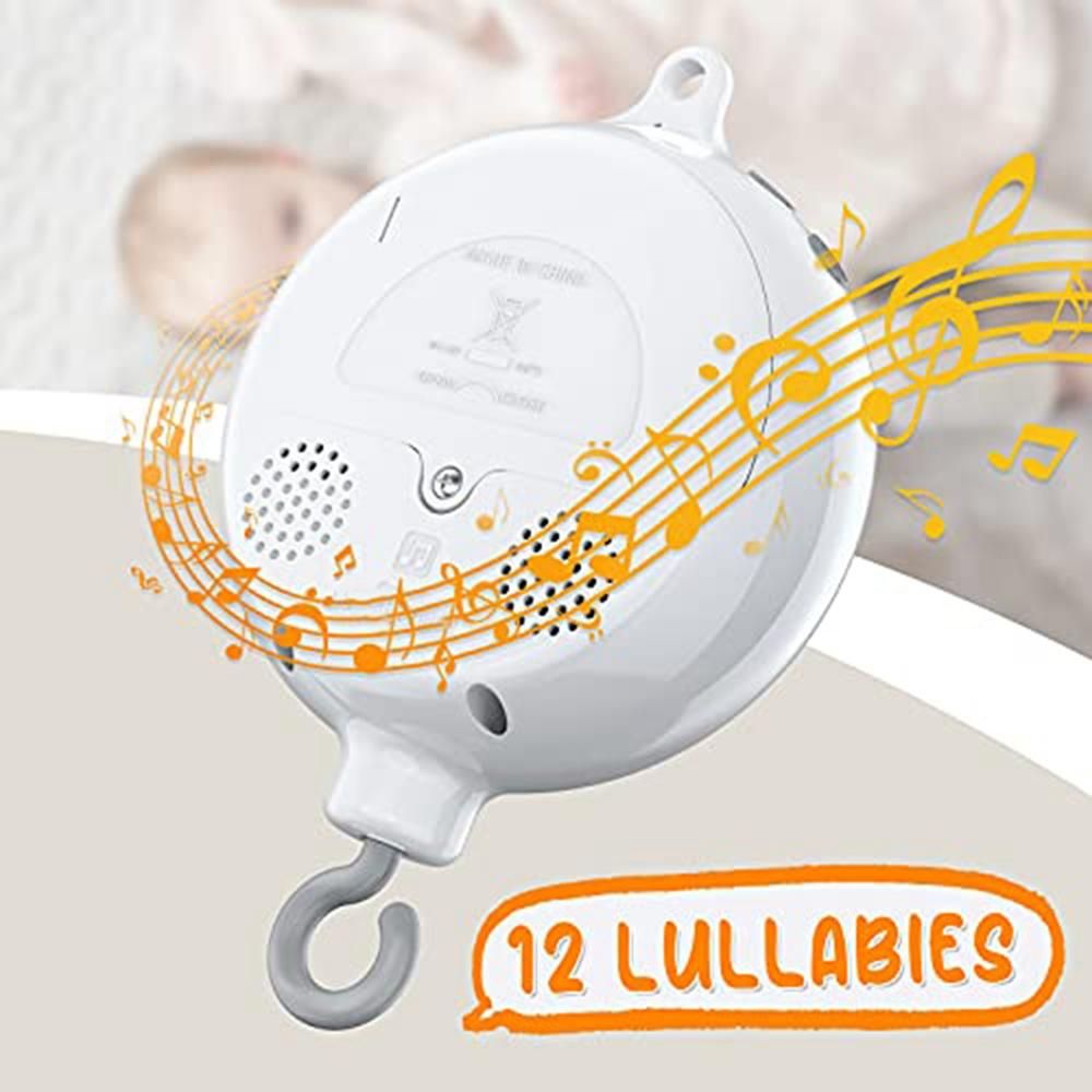 Crib Mobile Motor Baby Music Box Spinner with 3 Modes