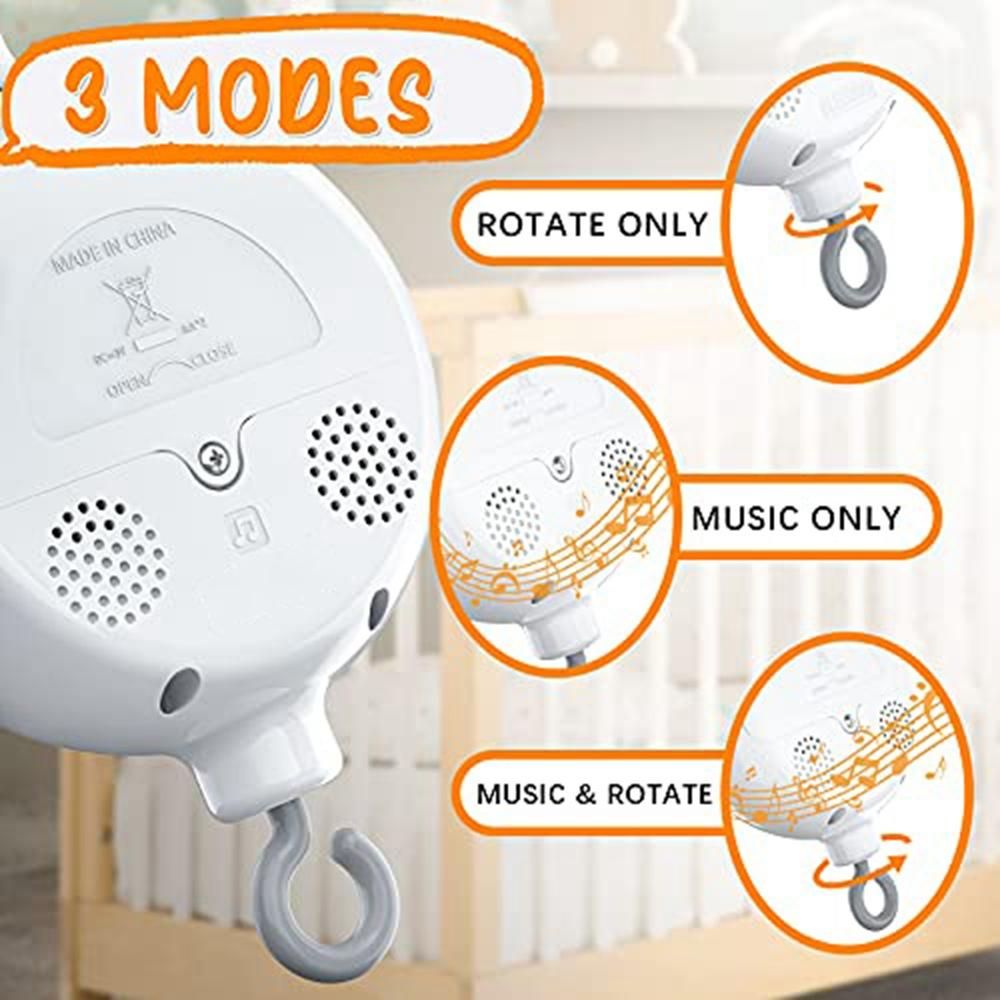 Crib Mobile Motor Baby Music Box Spinner with 3 Modes