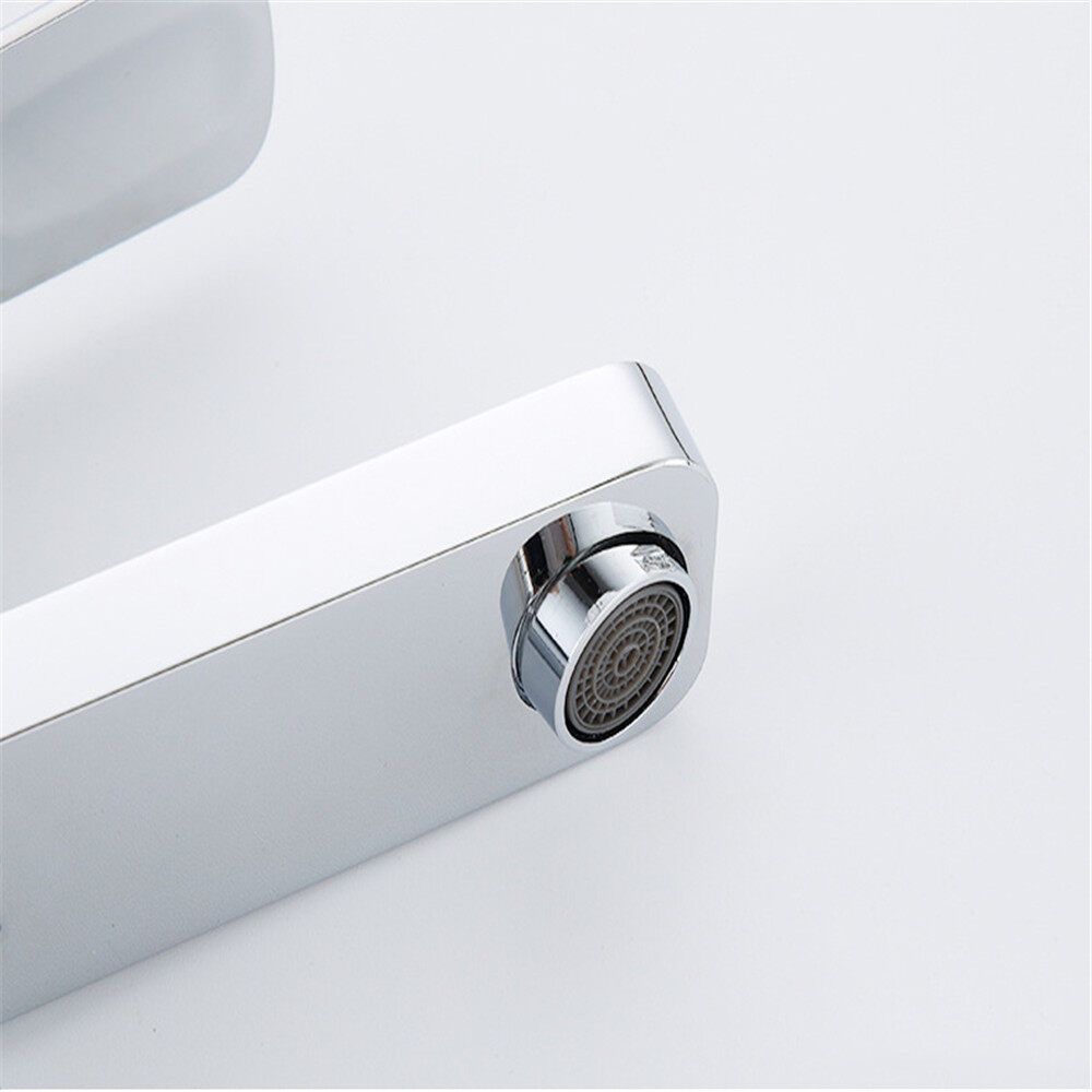 Home Kitchen Bathroom Basin Sink Water Faucet Single Handle Hot Cold Water Mix Faucets Wash Tap Silver
