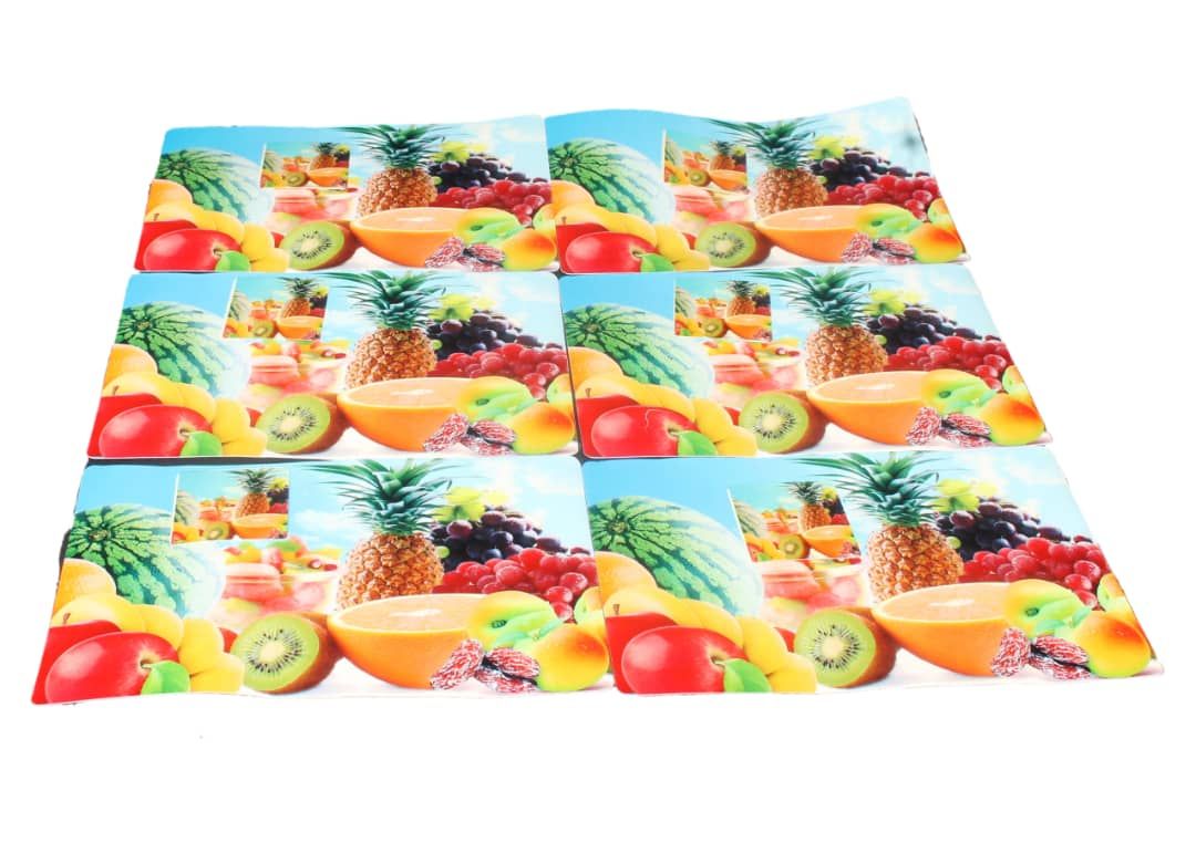 Unique 6pcs Waterproof Table Mat + 6pcs Cup Cover Mat