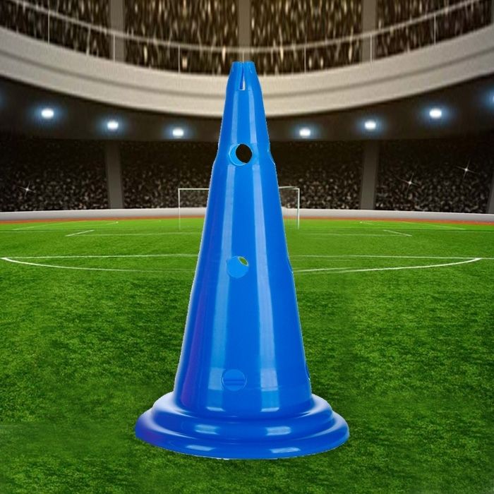 2 PCS  Multi-function Training Perforated Roadblock Round Bottom Sign Barrel(Blue)