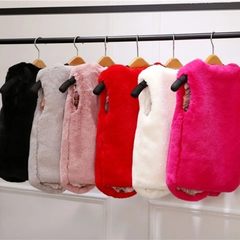 Autumn And Winter Children's Clothing Girls Vest Faux Fox Jackets
