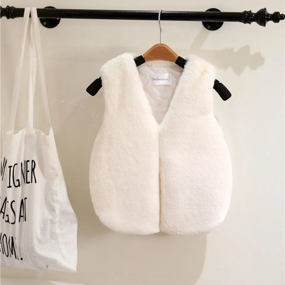 Autumn And Winter Children's Clothing Girls Vest Faux Fox Jackets