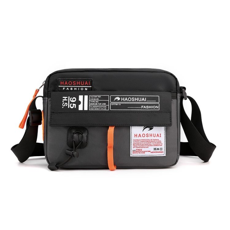 HAOSHUAI 204 Men Outdoor Waterproof Nylon Shoulder Bag 204 Grey