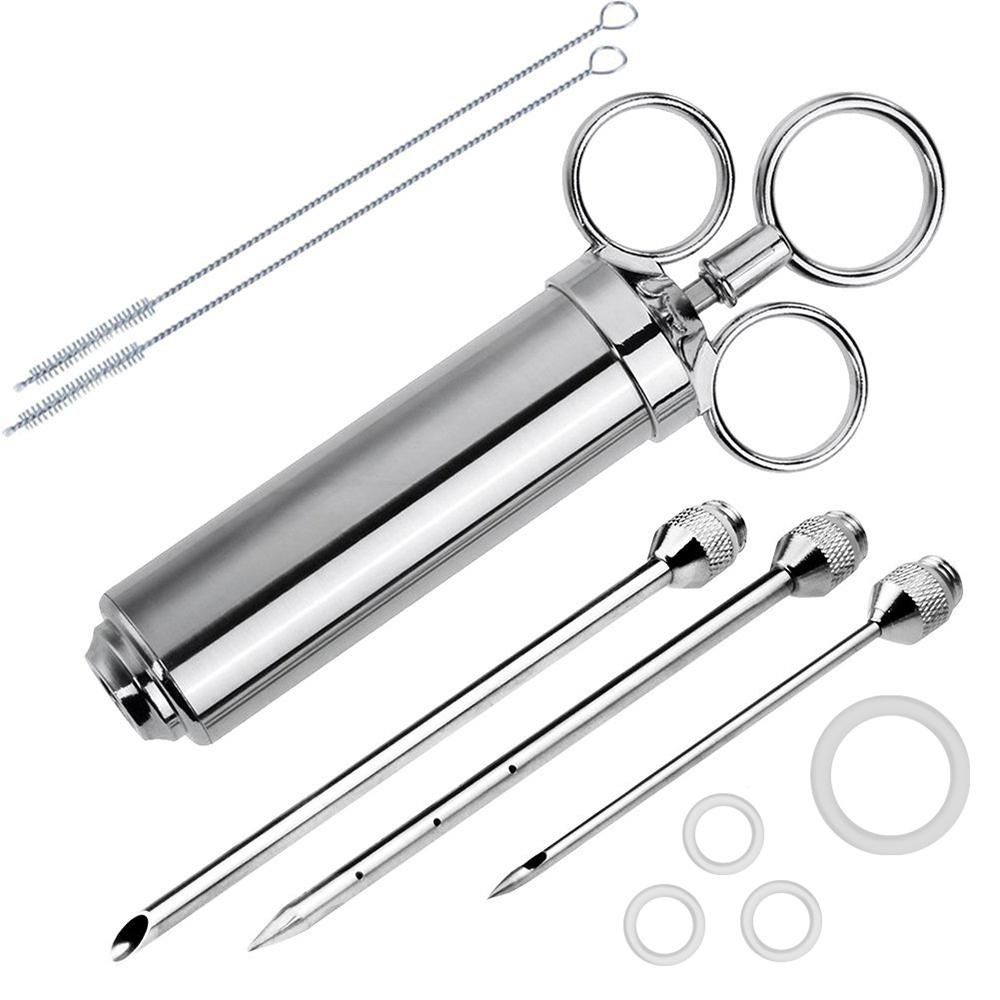 Meat Marinade Injector 304 Stainless Steel 3 Needles Sauce Seasoning BBQ Smoker Grill Beast Turkey Cooking Condiment Accessories