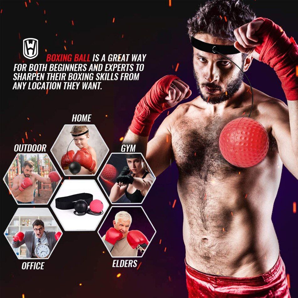 WorthWhile Kick Boxing Reflex Ball Head Band Ing Speed For Training Punch Balls Muay Tai MMA