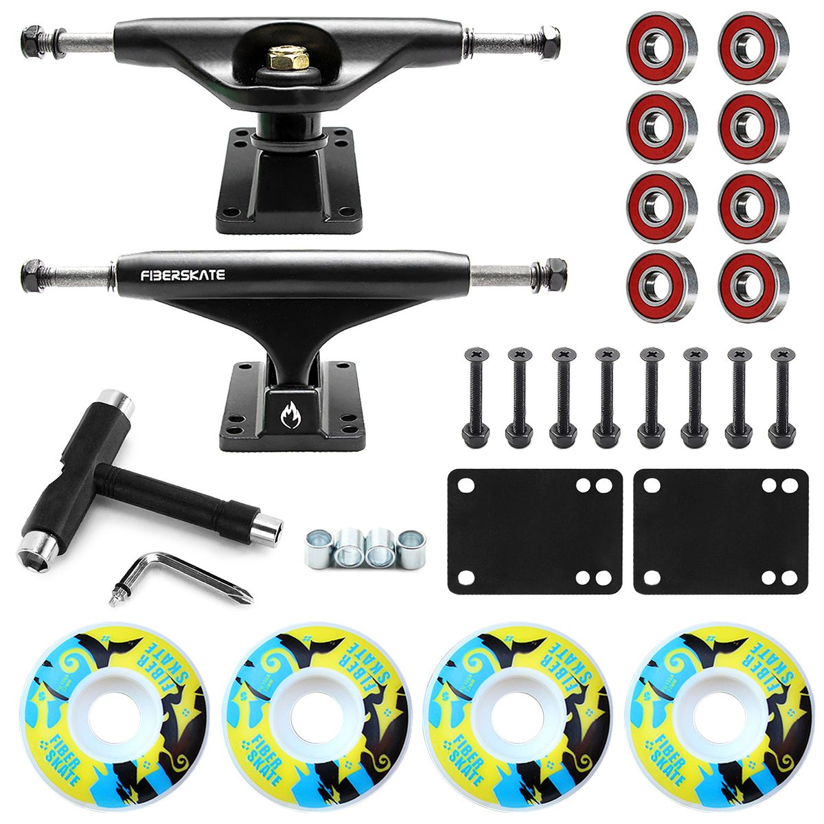5'' Skateboard Trucks Wheels Bearings And T Wrench Set