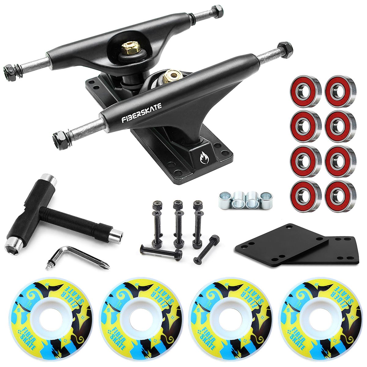 5'' Skateboard Trucks Wheels Bearings And T Wrench Set